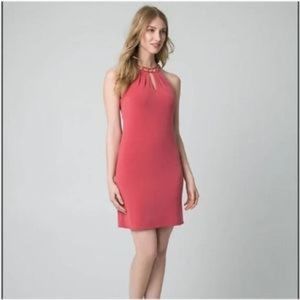 Le Chateau Corral Peach Salmon Pink Bodycon Formal cocktail Dress Beaded NWT